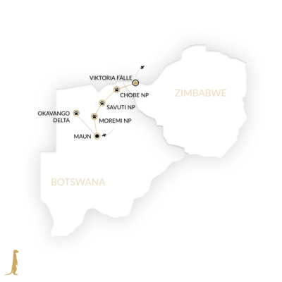 Karte zu Baobab Botswana Kleingruppenreise