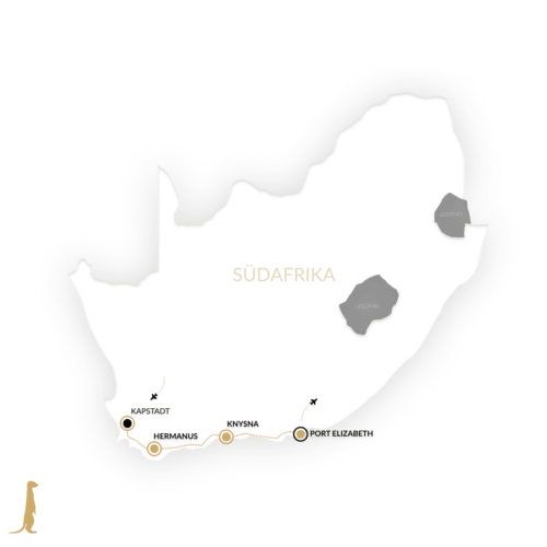 Karte zu Südafrika Gardenroute Kleingruppenreise