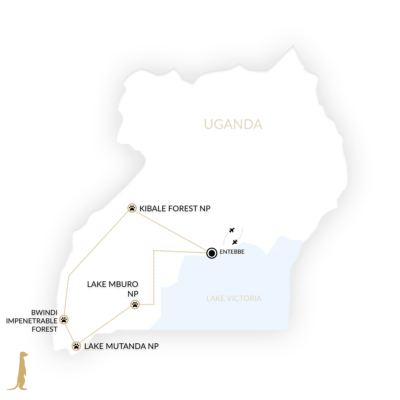 Karte zu Uganda - Die Perle Afrikas - Selbstfahrer - Mietwagenrundreise