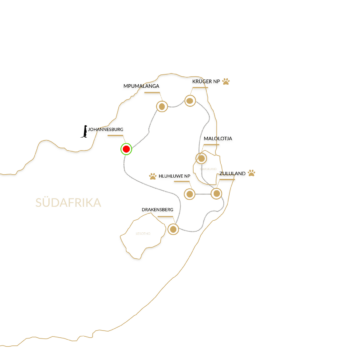 Karte zu Wandersafari-Suedafrika